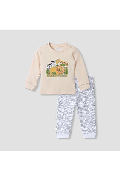 Juniors Pyjama Set with Animal Applique Detail - Cotton - Long Sleeves - Crew...