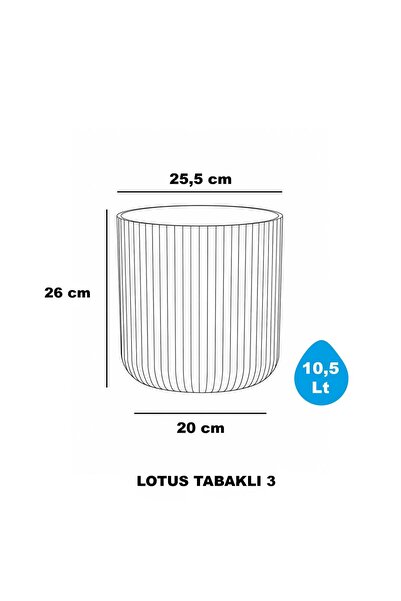KıtayGroup Lotus Tabaklı Dekoratif İç Ve Dış Mekan Saksı 10,5 LT