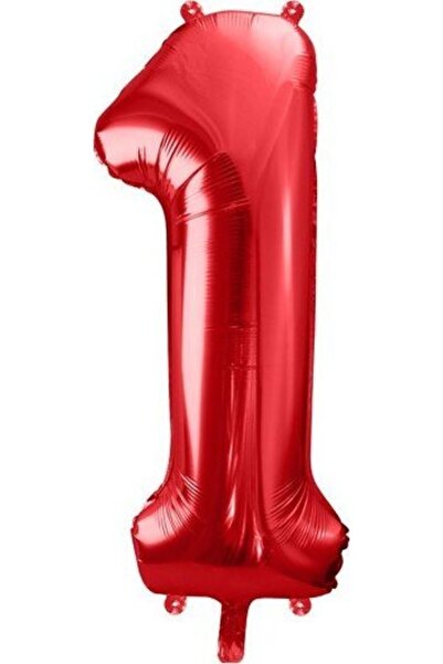 Partydeco Balon cifra 1 rosu din folie 86 cm