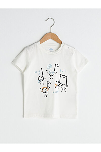 LC Waikiki Tricou pentru bebelusi din bumbac imprimat cu maneca scurta cu dec...