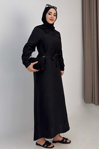 Raneel Kazançlı Alışveriş Women's shirt dress long sleeve black