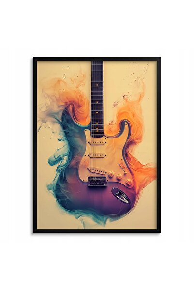 Naklejkomania Tablou cu rama, Muzyka Gitara, 50x70cm, culori vii, design modern