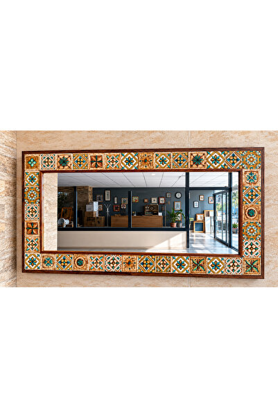 Oscar Stone Decor Masif Ahşap Çerçeveli Mozaik (mermer) Eskitme Salon Konsol ...