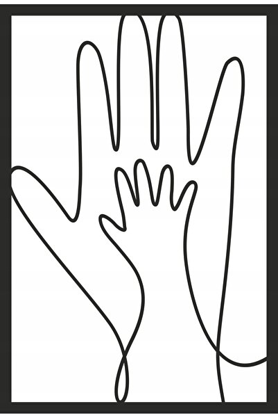 Naklejkomania Tablou 3D pentru perete: Familie, inima, maini, filigran, decor...