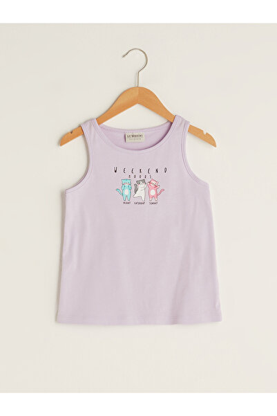 LC Waikiki Tricou sport de bumbac imprimat cu guler rotund pentru fete