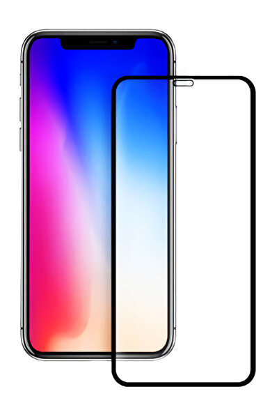 POWERTECH Σκληρυμένο Γυαλί 5D Πλήρους Κόλλησης για iPhone XS, Μαύρο