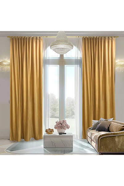 ArasyaHome Draperie de Catifea Blackout 70% Gold