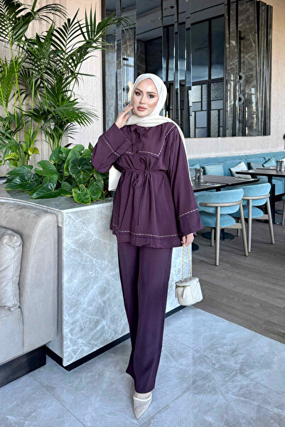 İmajButik طقم بنطلون تونيك من ماركة موردم بيل بأربطة