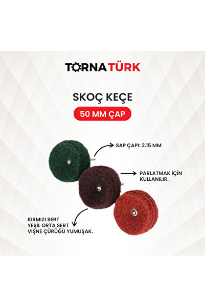 Torna Türk TornaTürk 50 mm Skoç Keçe Polisaj Diski Kırmızı Sert