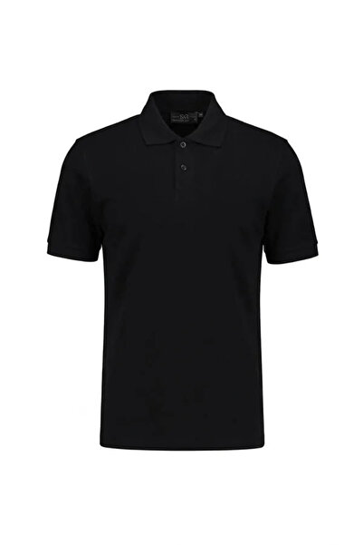 SÜVARİ Regular Black Men's Polo Neck T-Shirt Ts1014000473