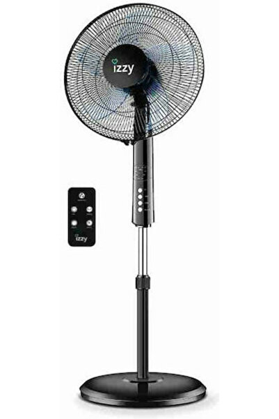 izzy IZ-9002+ Ανεμιστήρας δαπέδου 70W Διάμετρος 40εκ. με τηλεχειριστήριο Μαύρ...
