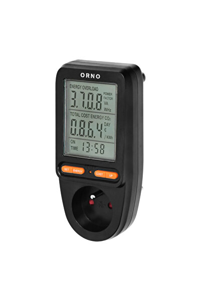 Orno Wattmetru, calculator de energie cu afișaj LCD, negru