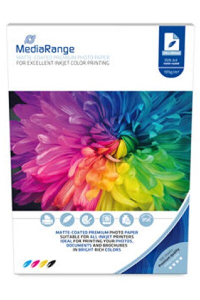 MediaRange Hartie Foto pentru imprimante InkJet, A4, Mata, 100buc