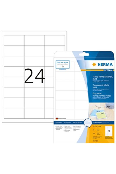 Herma Etichete folie A4, film mat transparent, 600 buc (4681)