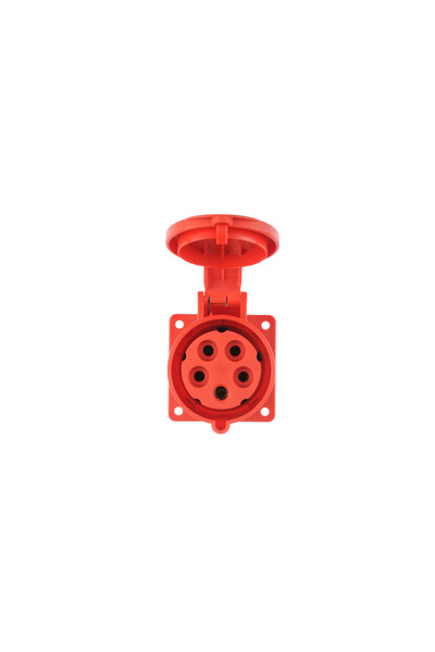 PCE Soclu de bord 32A 5P 400V/75x75/ roșu IP44 TWIST 325-6f7