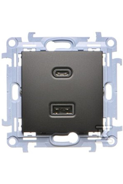 Kontakt-Simon Încărcător USB Simon 10 C+A (modul), 30 W, 230V negru CEC2CAQ.0...
