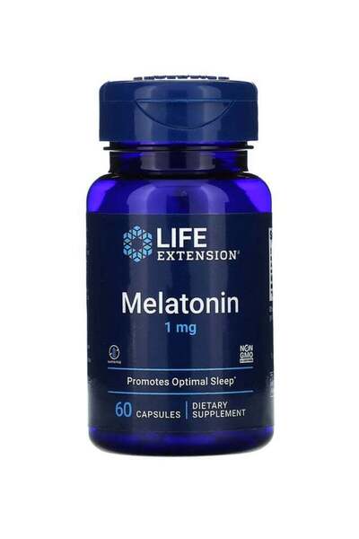 Life Extension Melatonin Dietary Supplement 1 mg - 60 Capsules