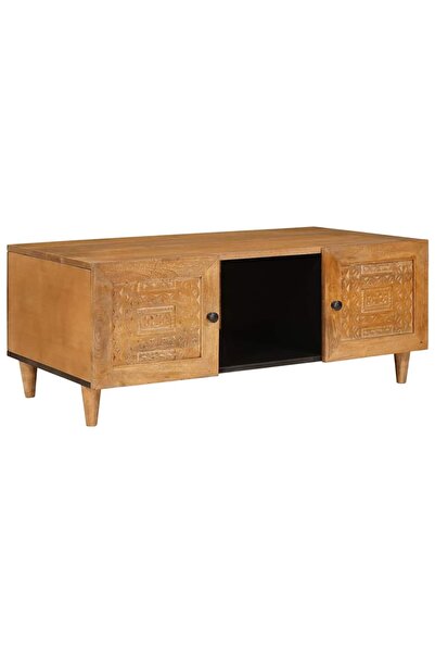vidaxl Masă de cafea cu raft cu ușă Maro deschis 100 x 54 x 40 cm