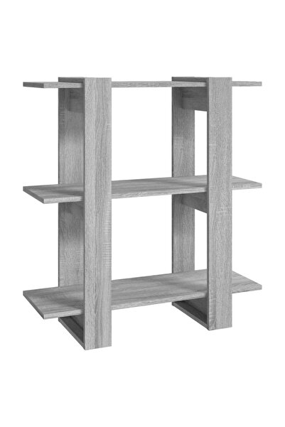 vidaxl Bibliotecă/Separator cameră, gri sonoma, 80x30x87 cm