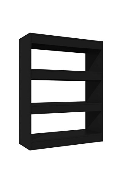 vidaxl Bibliotecă/Separator cameră, negru, 80x30x103 cm, lemn compozit