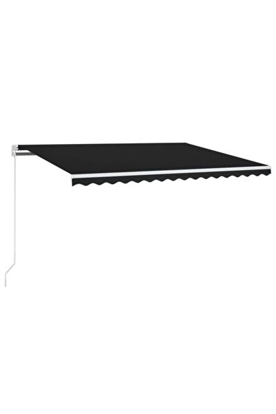 vidaxl Copertină retractabilă manuală cu LED, Antracit, 400 x 300 cm