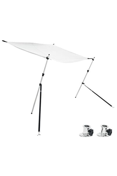 vidaxl Set de extensie parasolar T-Top, Alb, 174 x 205 x (115-194) cm