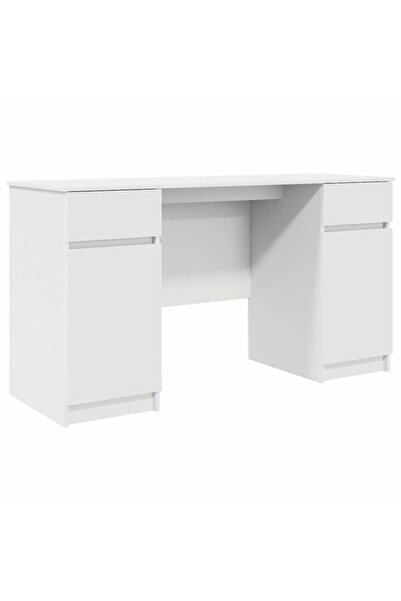 vidaxl Birou cu sertar și raft Alb 140 x 49 x 76 cm Lemn compozit