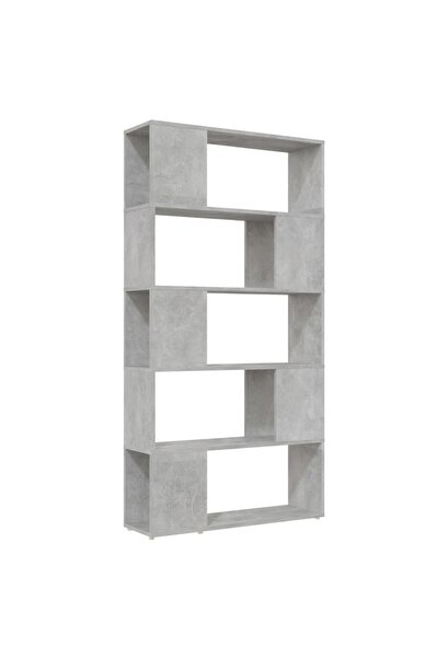 vidaxl Bibliotecă/Separator cameră, gri beton, 80x24x155 cm, PAL