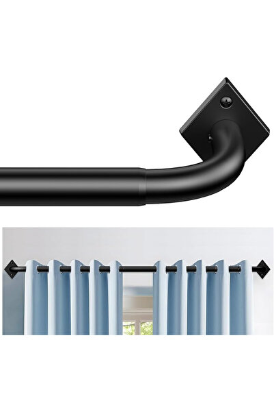 OEM Bară de Perdea Extensibilă Neagră 86–320 cm, Diametru 25 mm – Design Indu...