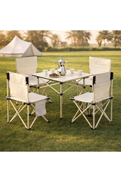 laverahome Luxurious Outdoor Table and 4 Chairs - Perfect for Picnics and Gat...