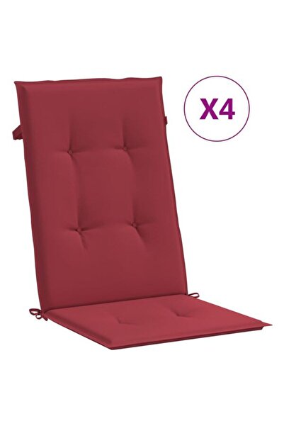 vidaxl Perne pentru scaun cu spătar înalt, 4 buc., roșu, 120 x 50 x 3 cm, textil