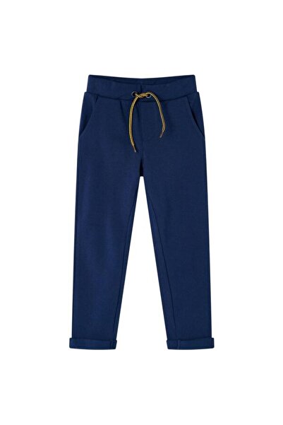 vidaxl Pantaloni pentru copii cu șnur, bleumarin, 92