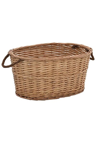 vidaxl Coș pentru lemne de foc cu mânere de transport 56 x 40 x 28 cm din salcie