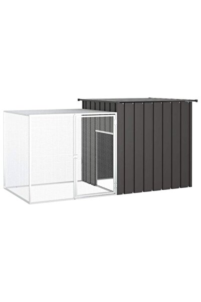 vidaxl Cușcă pentru păsări, Antracit, 200 x 91 x 100 cm, Oțel galvanizat