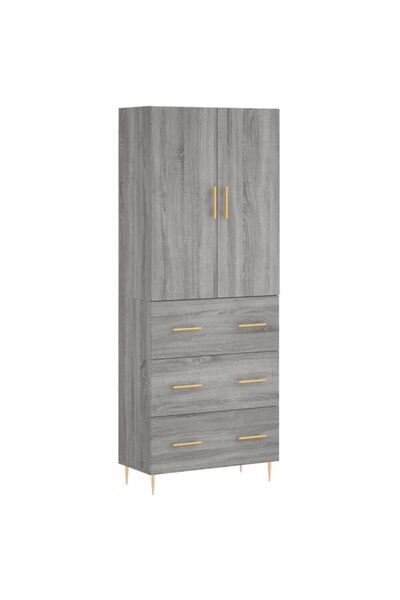 vidaxl Dulap înalt, gri Sonoma, 69,5 x 34 x 180 cm, lemn prelucrat