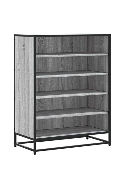 vidaxl Pantofar, Gri Sonoma, 75 x 38 x 97.5 cm, Lemn prelucrat/Metal