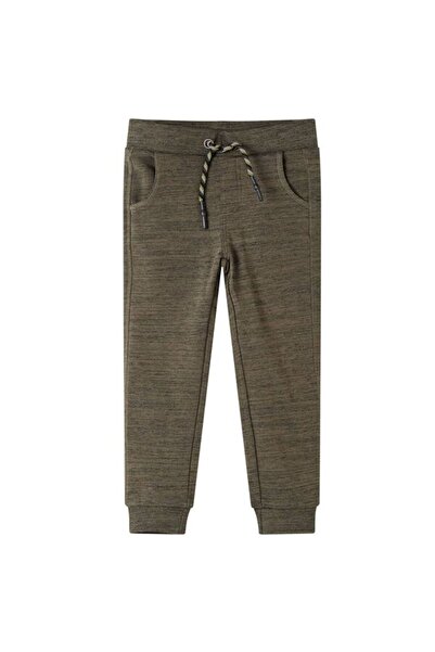 vidaxl Pantaloni de trening pentru copii, Kaki închis melanj, 92