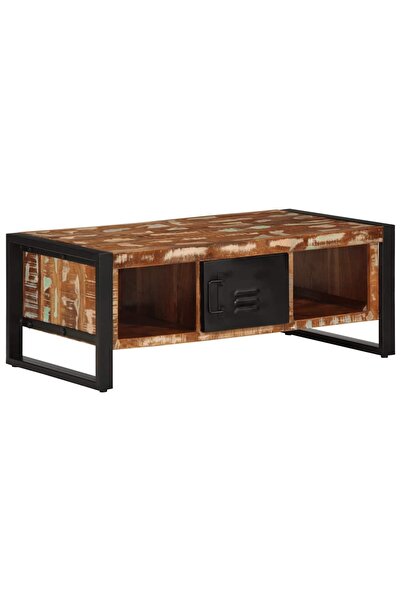 vidaxl Masuta de cafea multicolora 90x50x36 cm lemn masiv recuperat