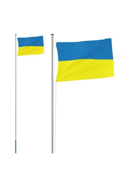 vidaxl Steagul Ucrainei cu tijă din aluminiu, 6,23 m