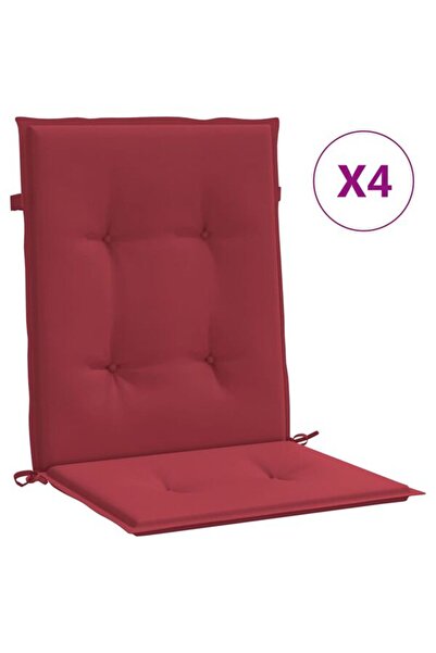 vidaxl Perne mici pentru spate, 4 bucăți. roșu vin 100 x 50 x 3 cm țesătură o...