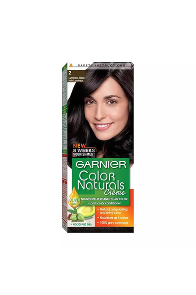 Garnier كولور ناتشورالز كريم مغذي لصبغ الشعر بشكل دائم - 2 أسود لامع