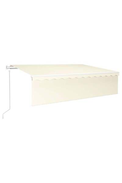 vidaxl Copertină retractabilă manuală cu rulou, crem, 6 x 3 m