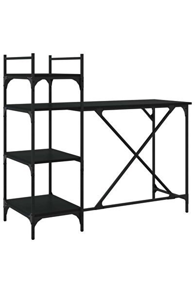 vidaxl Birou pentru computer cu rafturi negru 120x47x109 cm