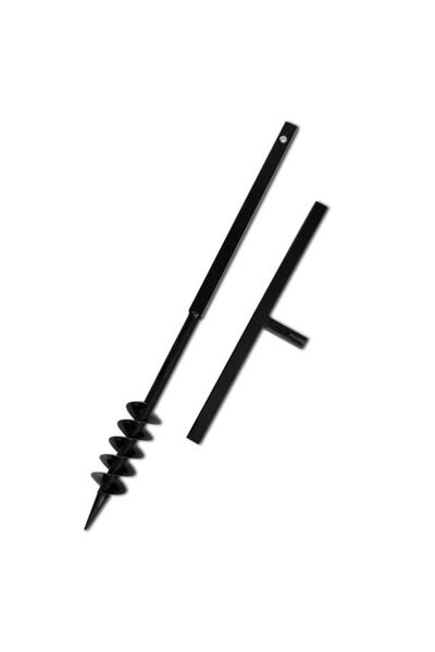 vidaxl Burghiu de pământ cu mâner, 80 mm, spirale duble, negru, oțel