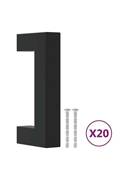vidaxl Mânere de mobilier, 20 bucăți, negre, 64 mm, din oțel inoxidabil