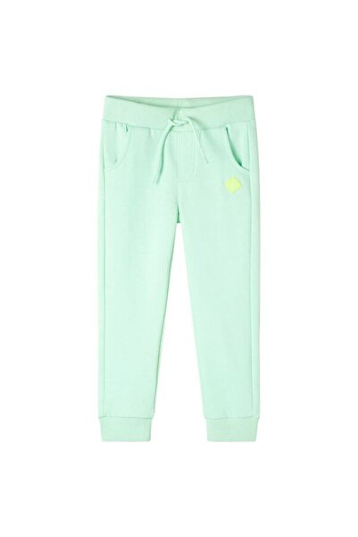 vidaxl Pantaloni de trening pentru copii, verde aprins, 128
