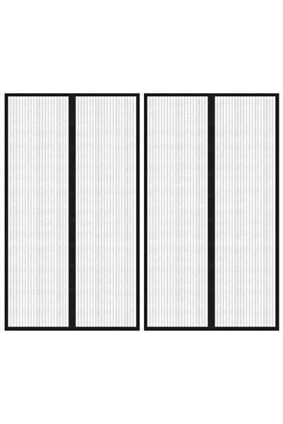 vidaxl Perdele magnetice anti-insecte pentru ușă, 2 bucăți, negre, 200 x 80 cm