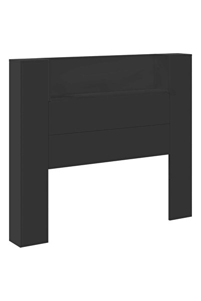 vidaxl Tăblie cap cu raft Negru 120 x 16,5 x 103,5 cm Lemn compozit