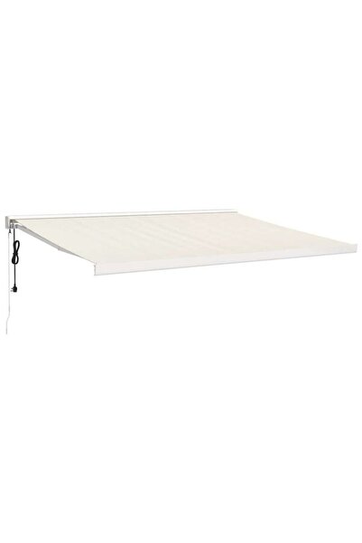 vidaxl Copertină retractabilă, crem, 4 x 3 m, textil și aluminiu