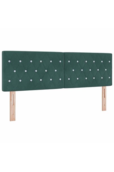 vidaxl Tăblie cap Verde închis 144 cm Catifea